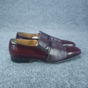 Moreschi Captoe Oxford Shoes Mens Size 11‎ Burgundy Exotic Leather Dress Slip On